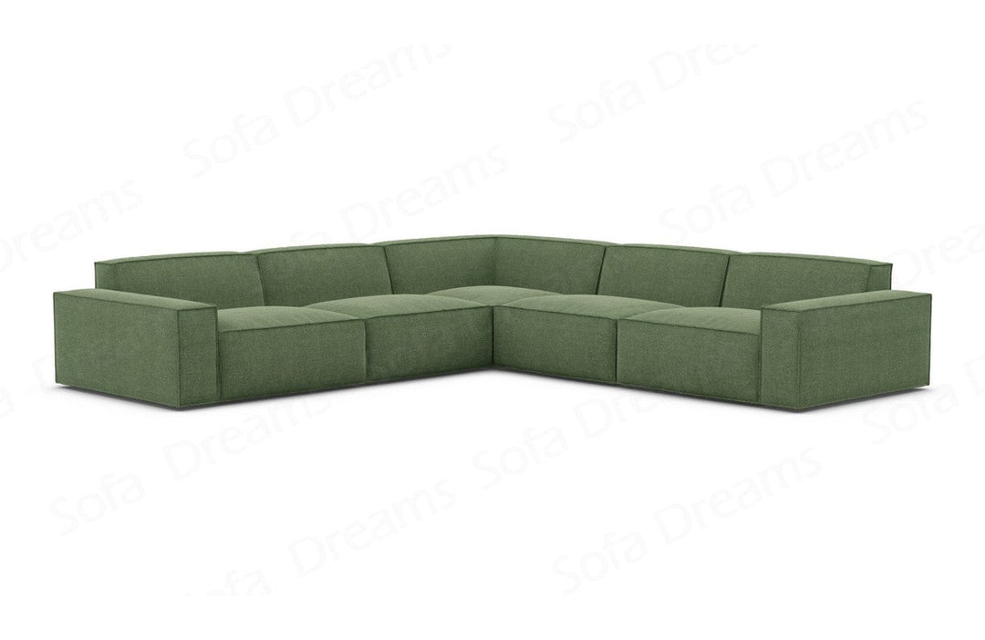Polster Ecksofa Formenta L Form in Strukturstoff - Gr?¬n