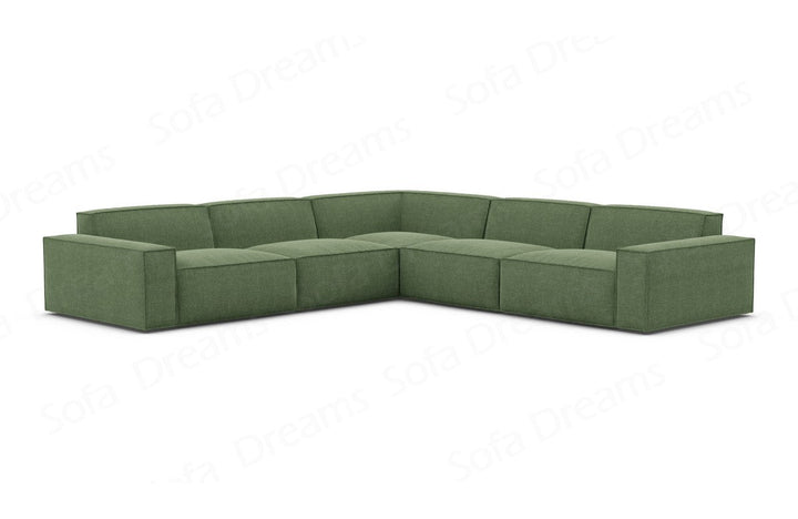 Polster Ecksofa Formenta L Form in Strukturstoff - Gr?¬n