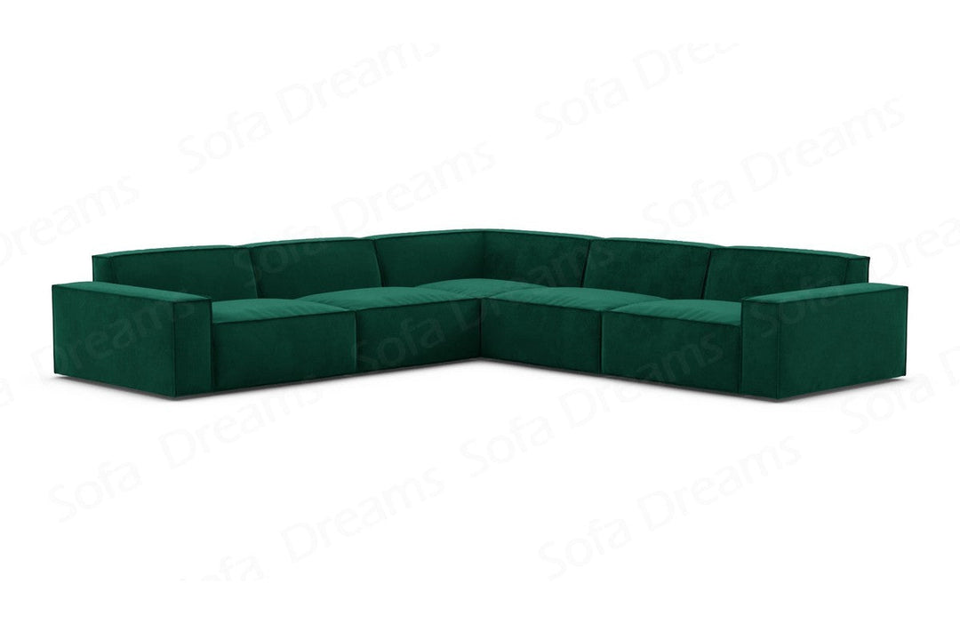 Polster Ecksofa Formenta L Form in Samtstoff - Gr?¬n