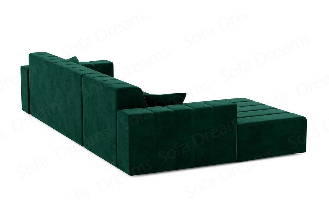 Modernes Stoff Ecksofa Gran Canaria L Form kurz in Samtstoff - Gr?¬n