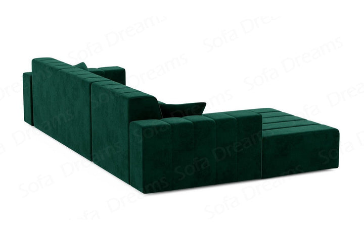 Modernes Stoff Ecksofa Gran Canaria L Form kurz in Samtstoff - Gr?¬n