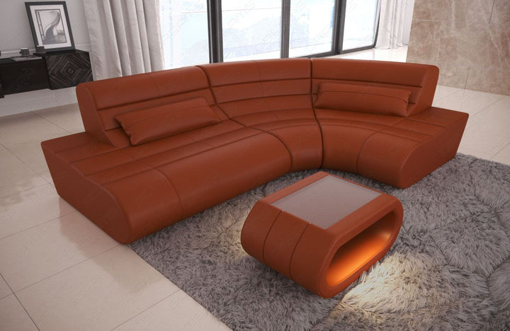Leder Eckcouch Concept Mini L Form in hellbraun