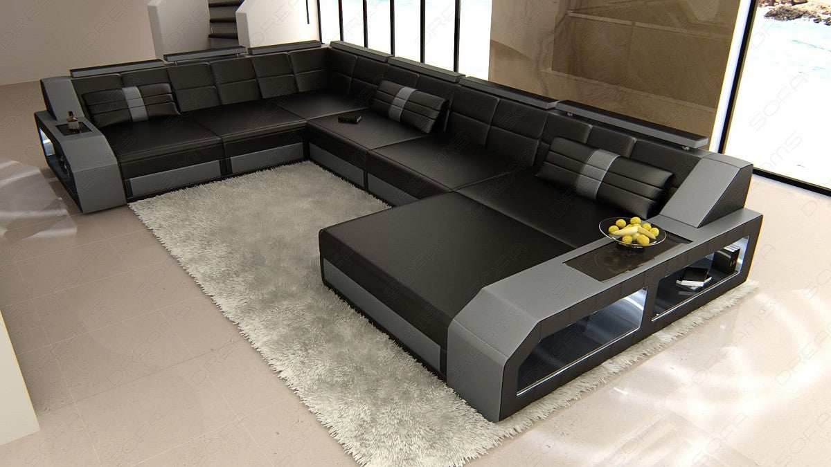 Xxl U Shape Leather Sofa Matera Mini