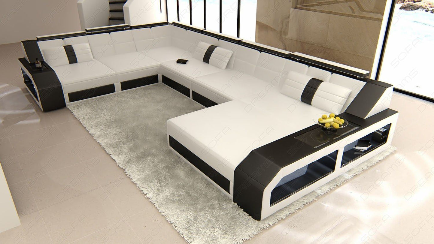 Xxl U Shape Leather Sofa Matera Mini