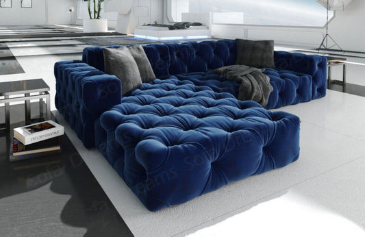 L-Shaped Fabric Sofa Menorca Short