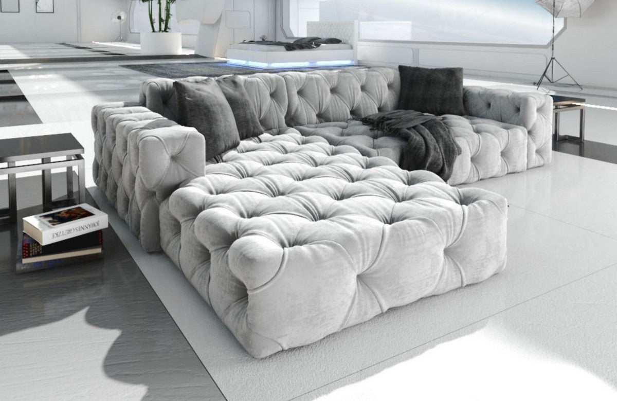 L-Shaped Fabric Sofa Menorca Short