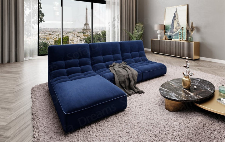 Melilla L-Shaped Velvet Sofa