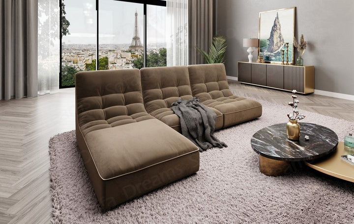 Melilla L-Shaped Velvet Sofa