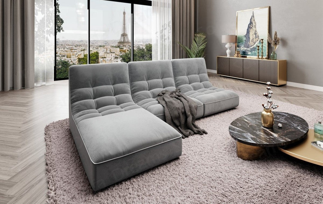 Melilla L-Shaped Velvet Sofa