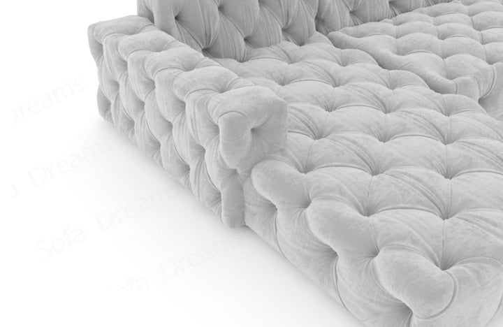 Modernes Polstersofa Menorca U Form mit Samtstoff-Bezug in Hellgrau