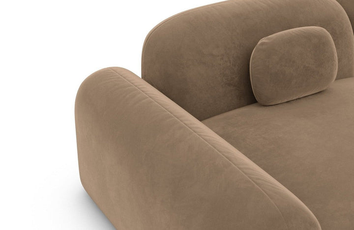 Polster Wohnlandschaft Barcelona U Form mit Samtstoff Bezug - Braun - Detailansicht