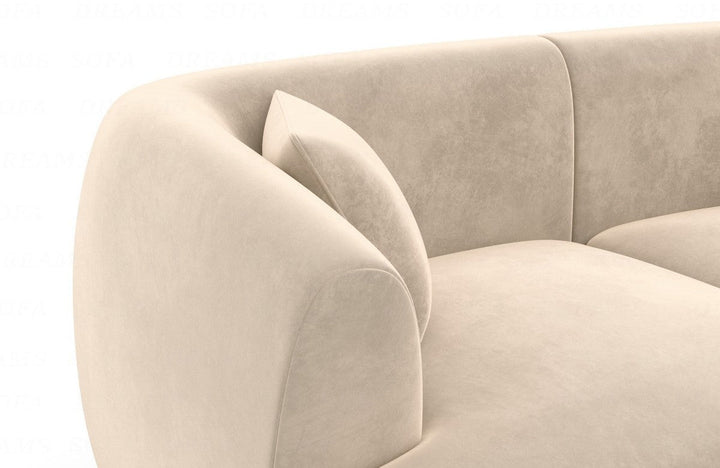 Luxus Stoff Wohnlandschaft Tabarca U Form mit Samtstoff-Bezug in Creme