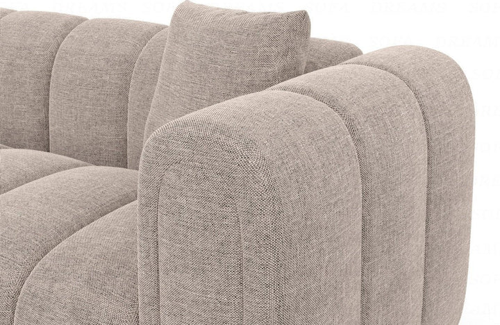 Design Stoff Wohnlandschaft Almagro U Form XXL mit Strukturstoff Bezug - Beige - Detailansicht