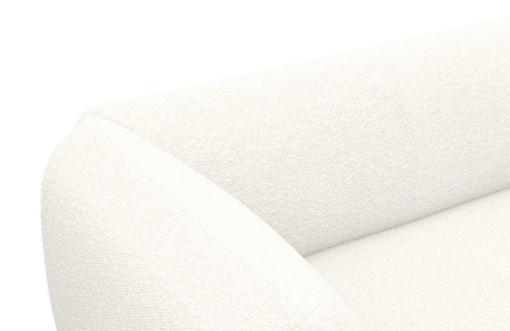 Stoff Wohnlandschaft Madrid U Form mit Boucl??stoff Bezug - Weiss - Detailansicht