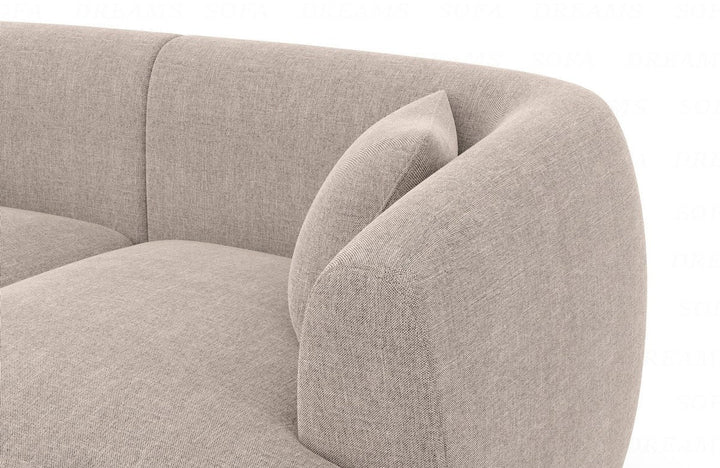Designer Polster Wohnlandschaft Tabarca U Form mit Strukturstoff-Bezug in Beige