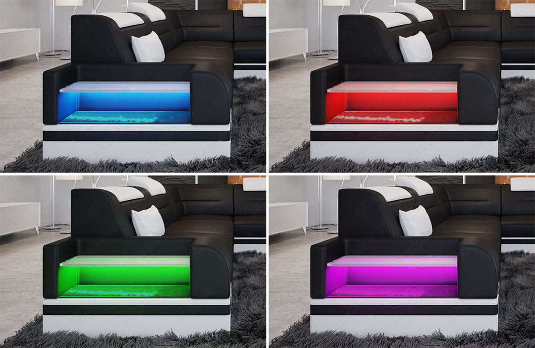Detailbild der LED-Beleuchtung beim Sofa Trivento