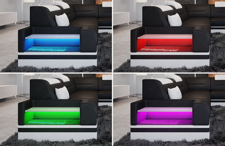 Detailbild der LED-Beleuchtung beim Sofa Trivento