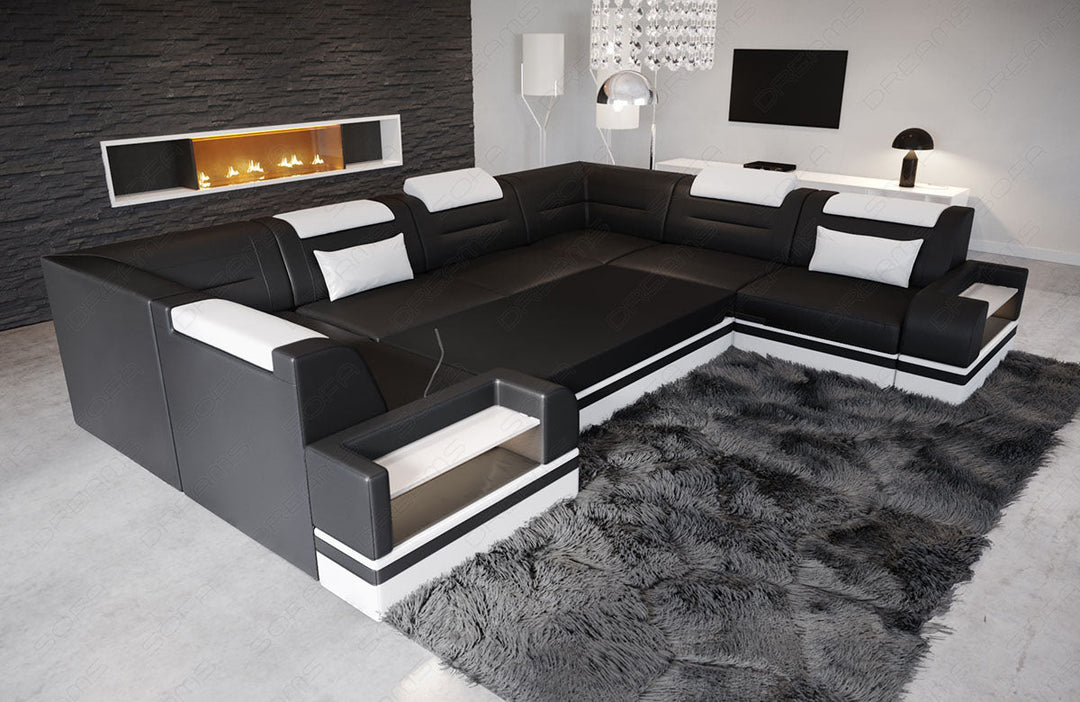 Detailbild der optional erhÃ¤ltlichen Schlaffunktion beim Sofa Trivento U Form