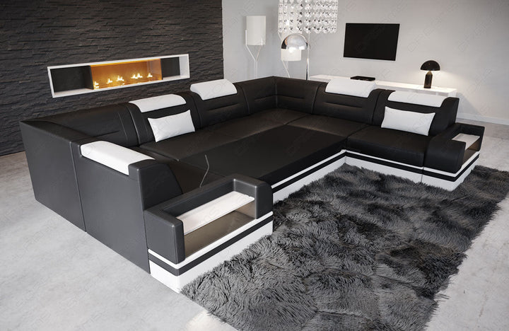 Detailbild der optional erhÃ¤ltlichen Schlaffunktion beim Sofa Trivento U Form