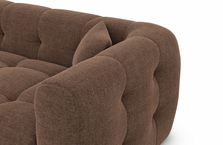 Moderne Eckcouch Sevilla L Form mit Strukturstoff Bezug - Braun - Detailansicht