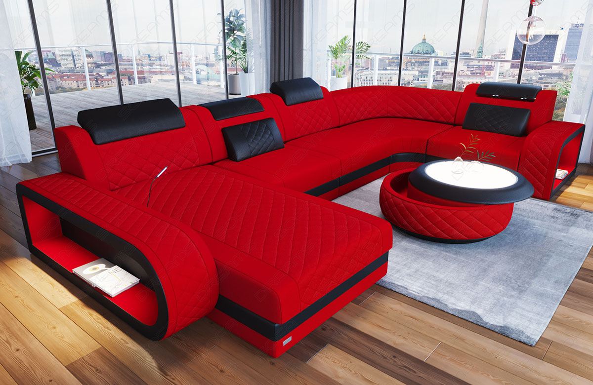 U Shape Sofa Berlin Fabric Mini