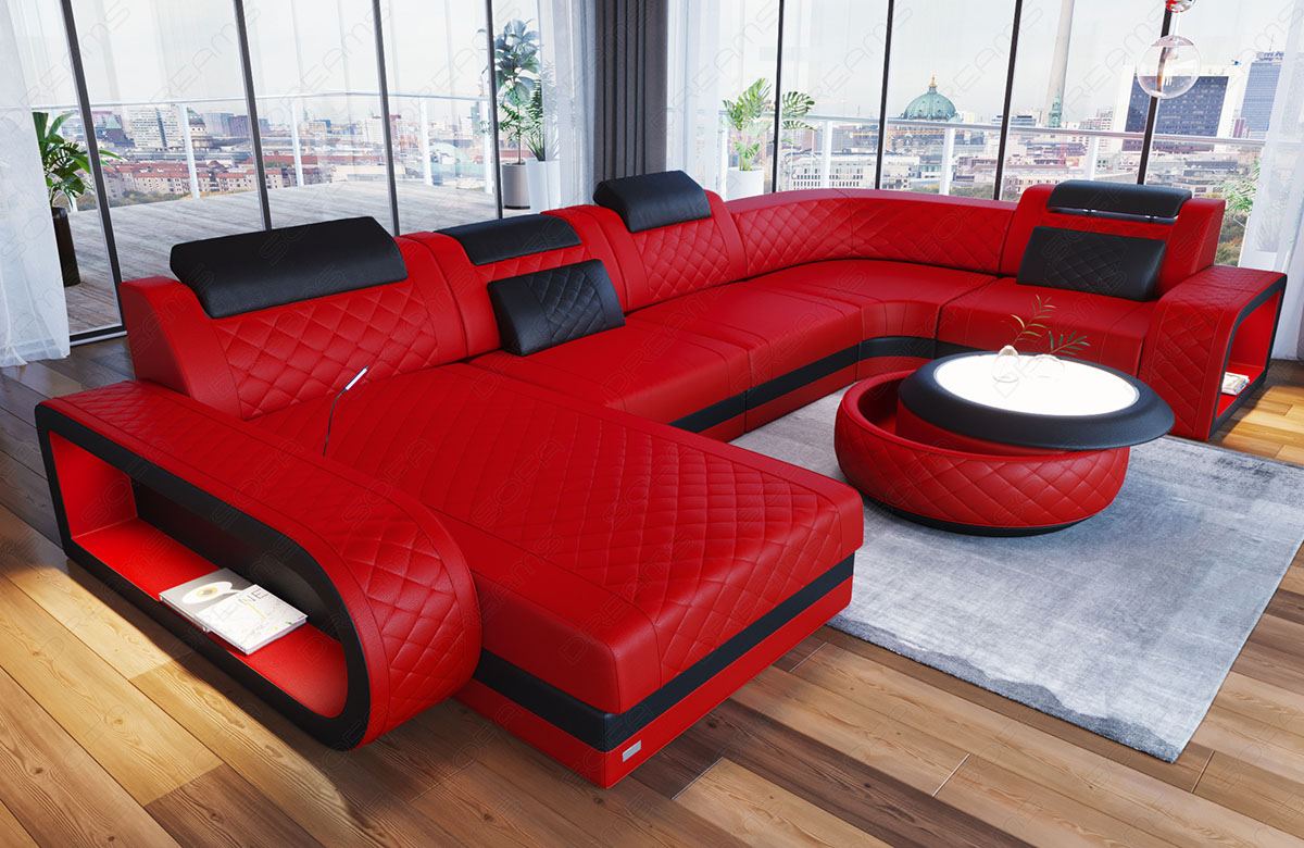 Leather Sofa Berlin U Shape Mini