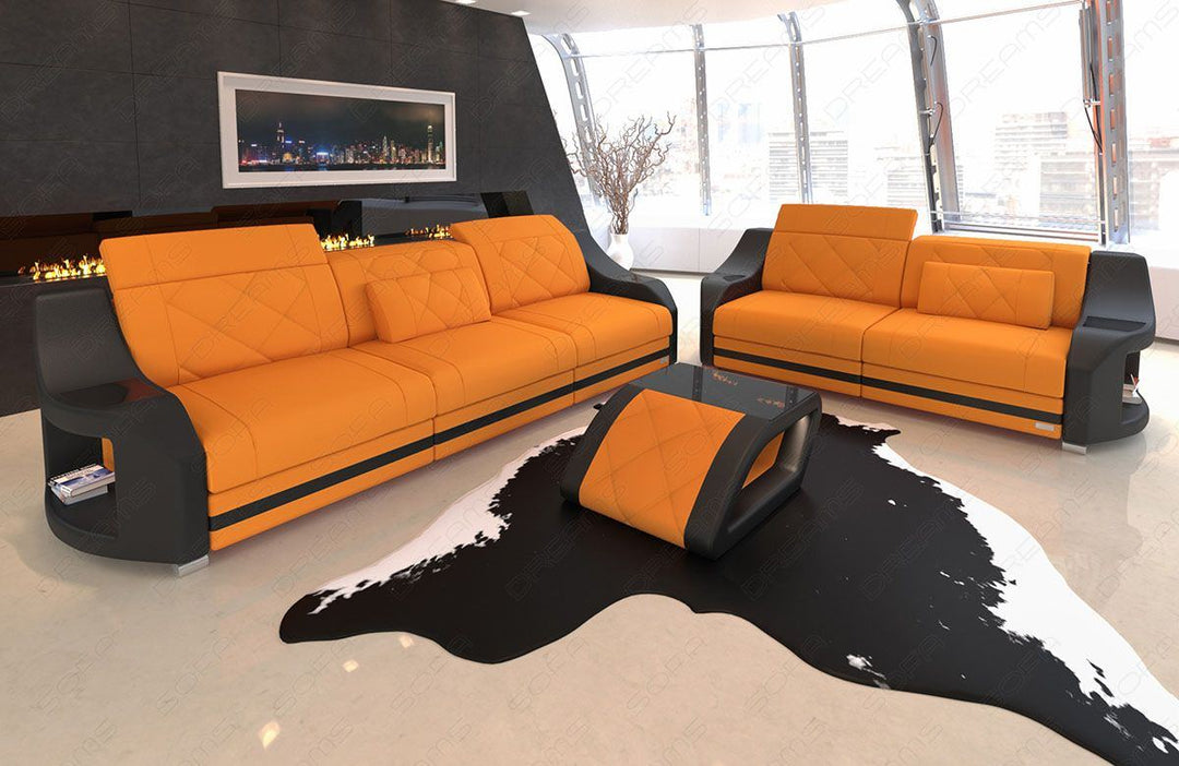 Sofa Garnitur Swing 3er und 2er schwarz - Mineva16
