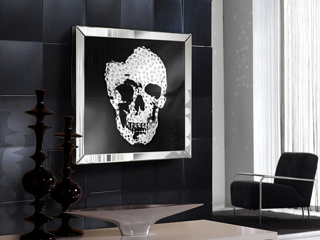 Design Wandbild Skull mit Diamant Ã¤hnlichen Glaskristallperlen