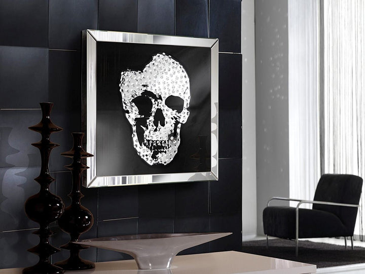 Design Wandbild Skull mit Diamant Ã¤hnlichen Glaskristallperlen