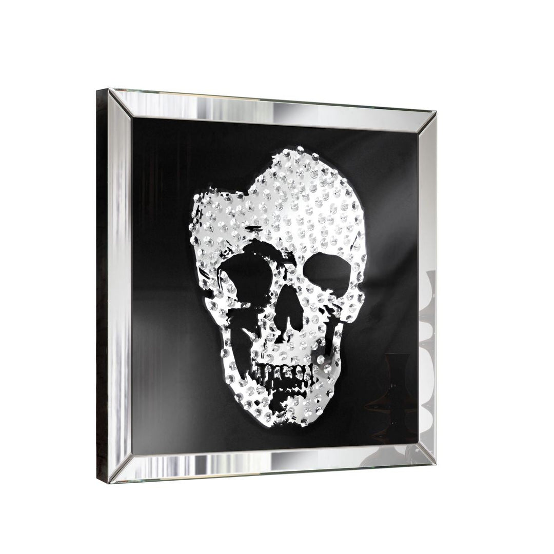 Modernes Wandbild Skull mit Spielgelrahmen und Skull Motiv