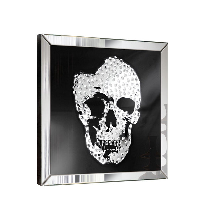 Modernes Wandbild Skull mit Spielgelrahmen und Skull Motiv