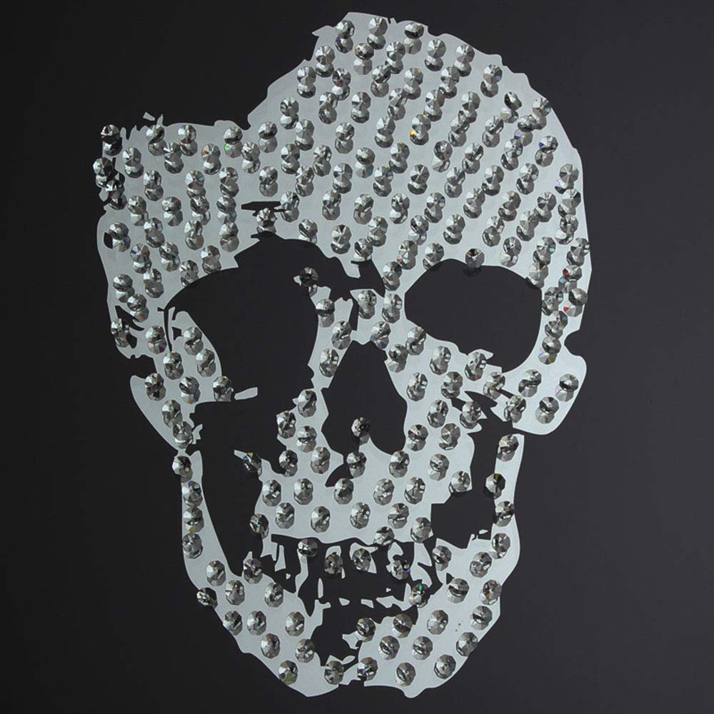 Modernes Wandbild Skull mit Totenkopf aus Spiegelglas