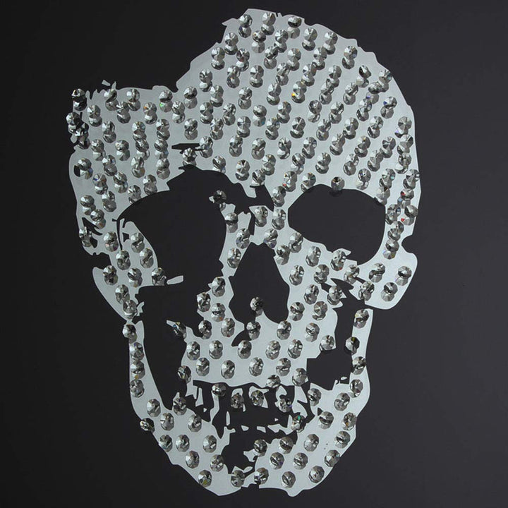 Modernes Wandbild Skull mit Totenkopf aus Spiegelglas