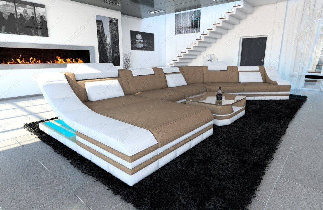 Design Stoff Wohnlandschaft Turino CL in beige - Mineva4