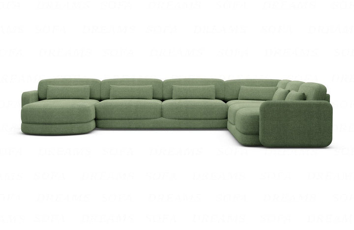 Design Polster Wohnlandschaft Valencia XXL mit Strukturstoff Bezug - Gr?¬n