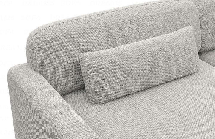 Design Polster Wohnlandschaft Valencia XXL mit Strukturstoff Bezug - Hellgrau - Detailansicht