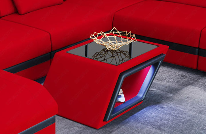 Stoff Couchtisch Catania in rot - Mineva20
