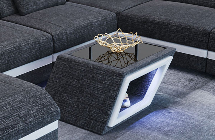 Stoff Couchtisch Catania in schwarz grau - Hugo12