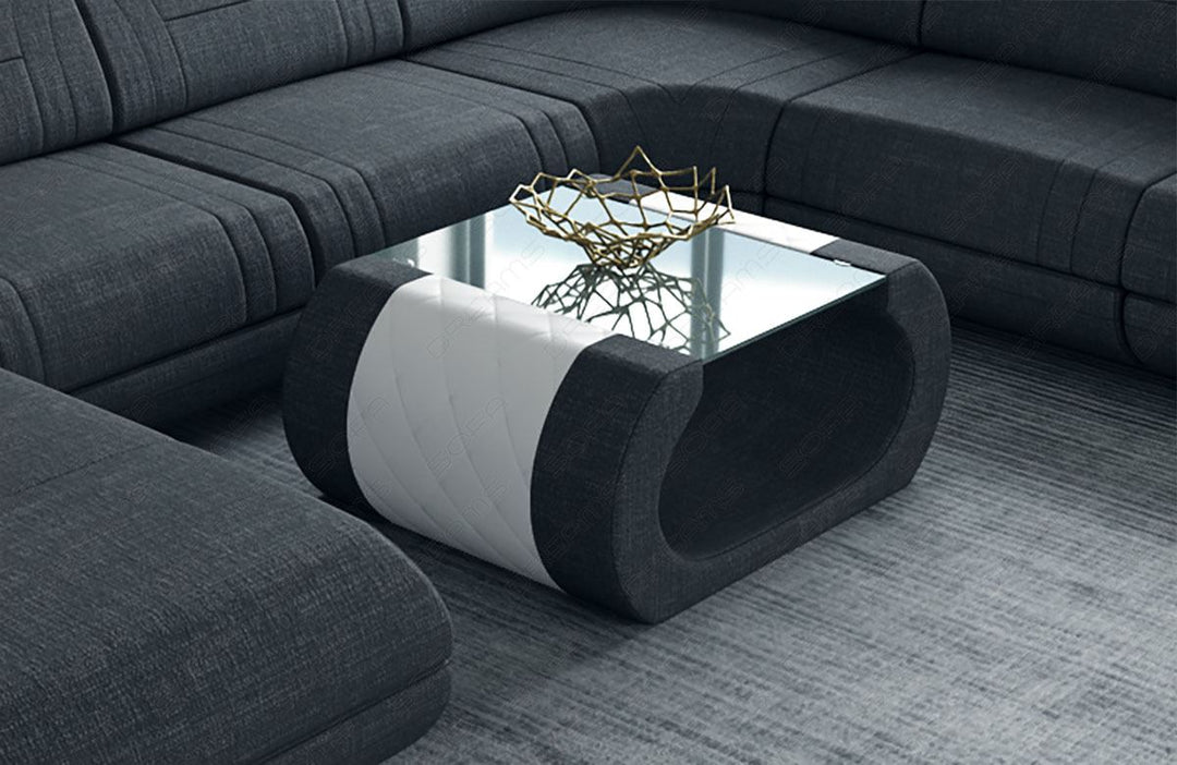 Stoff Couchtisch Rimini in schwarz - Hugo14 Strukturstoff