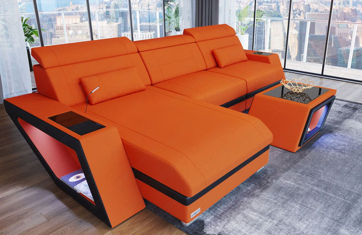 Polster Ecksofa Catania L Form in orange - Mineva11
