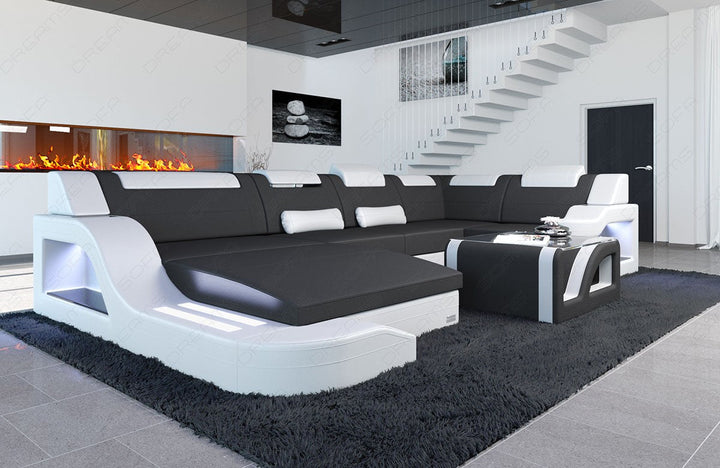Polster Sofa Wohnlandschaft Palermo U Form in dunkelgrau - Mineva8