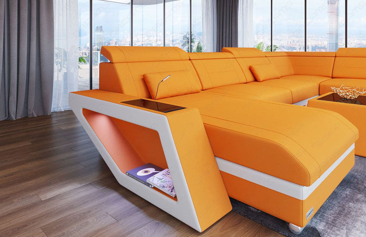 Polster Wohnlandschaft Catania U Form in apricot - Mineva16