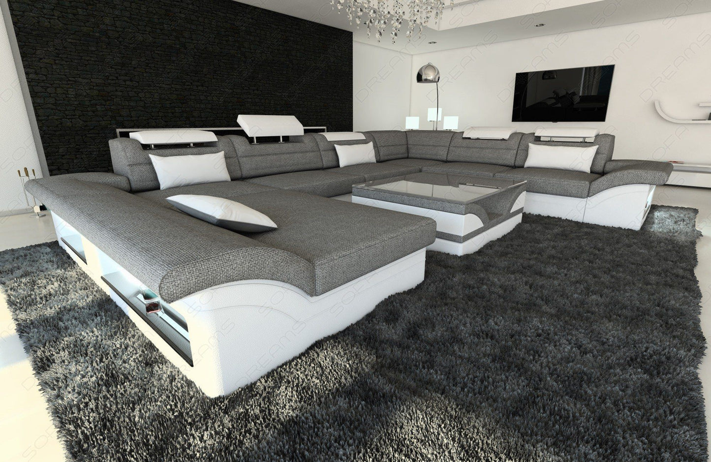 Sofa Sectional Enzo Xxl With Fabric Cover