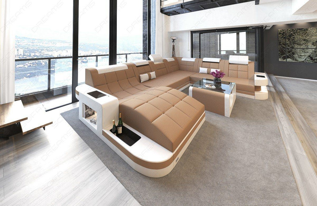 Stoffcouch Wave XXL Mikrofaser in beige - Mineva4