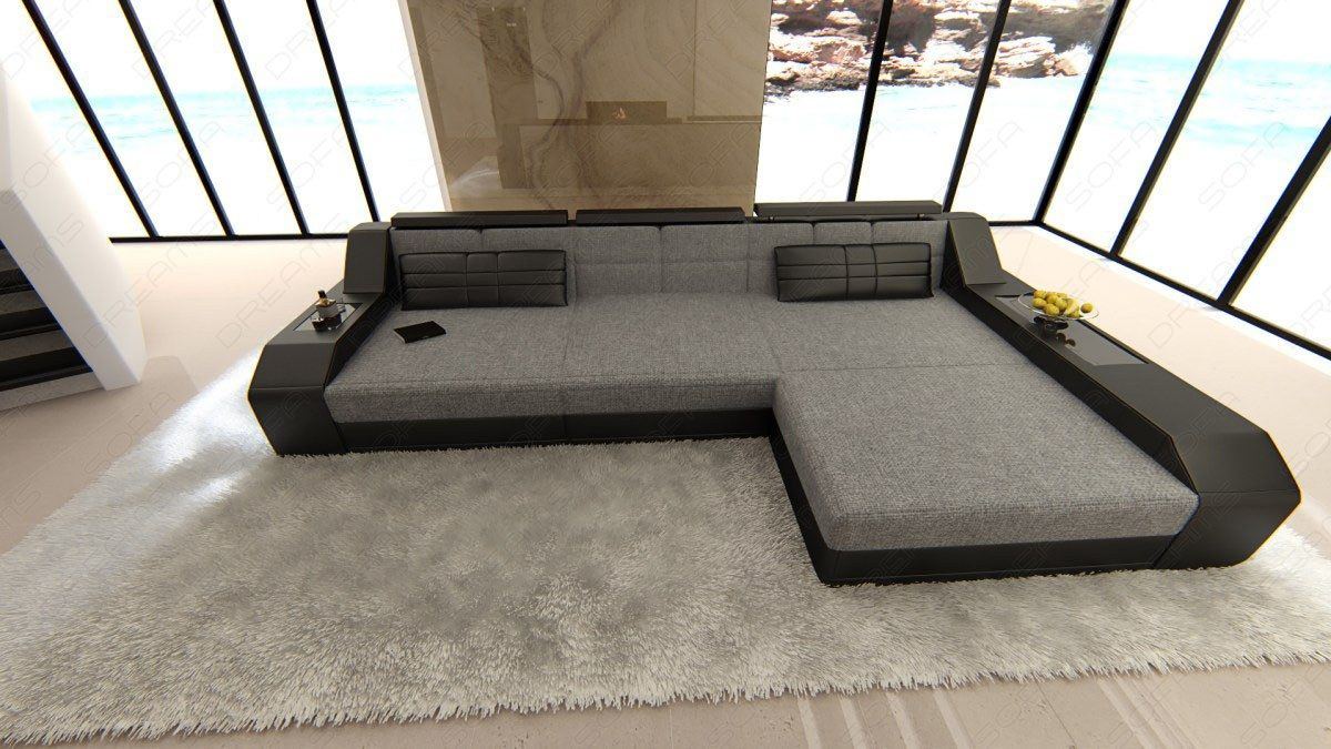 Sofa Aroba Corner Sofa - Fabric Cover And Led