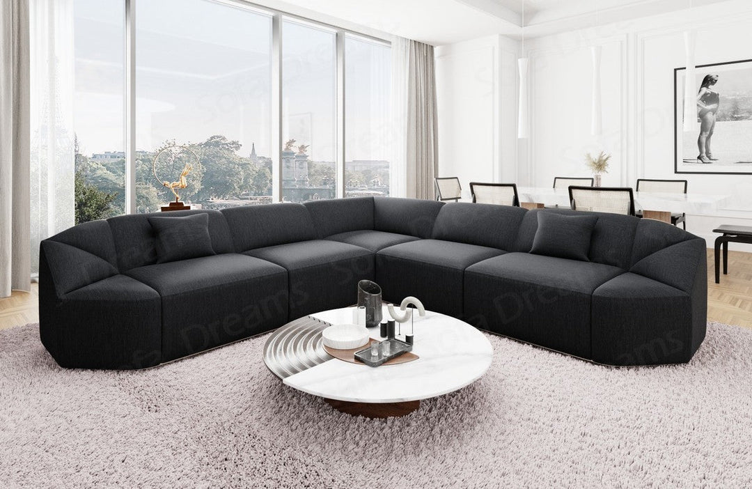 L-Shaped Fabric Sofa Cabrera