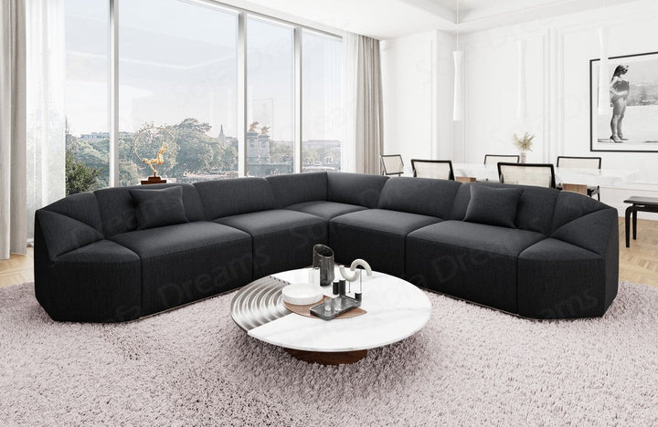L-Shaped Fabric Sofa Cabrera