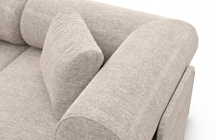 Modernes Stoffsofa Laguardia L Form kurz in Strukturstoff - Beige - Detailansicht