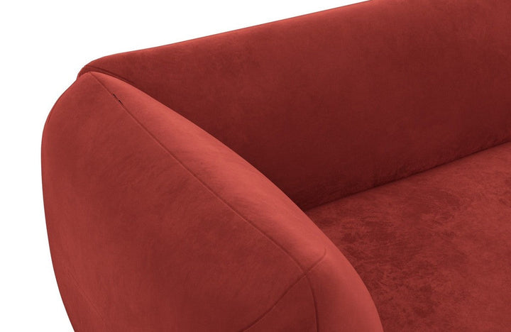 Design Stoff Eckcouch Madrid L Form mit Samtstoff Bezug - Rot - Detailansicht