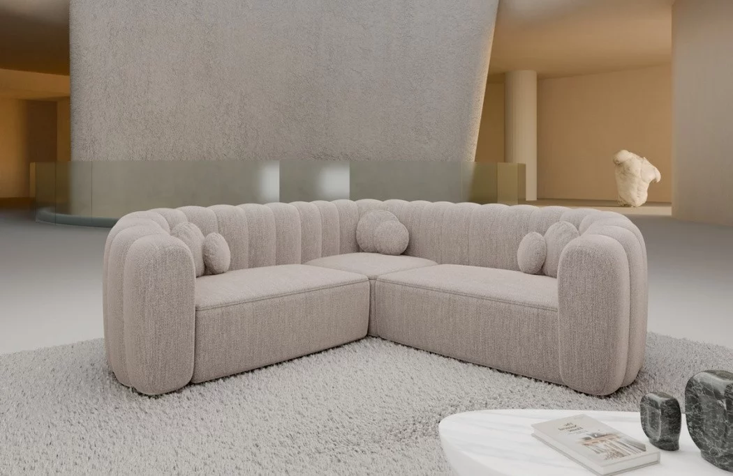 Corner sofa Almeria L shape fabric
